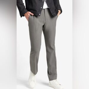 NWT Kenneth Cole Reaction Modern Fit Stretch Trousers Mini Check Grey - 36 x 29